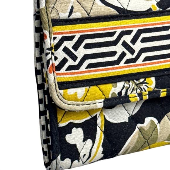 Vera Bradley Dogwood Black Yellow Floral Pattern Euro Wallet New With Tags - Picture 3 of 6